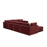 Willow 7-Piece Velvet Modular Large Chaise Sectional