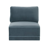 Willow Performance Velvet Modular Armless Chair - View 18