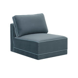 Willow Performance Velvet Modular Armless Chair - View 19