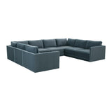 Willow 8-Piece Velvet Modular Large U Sectional