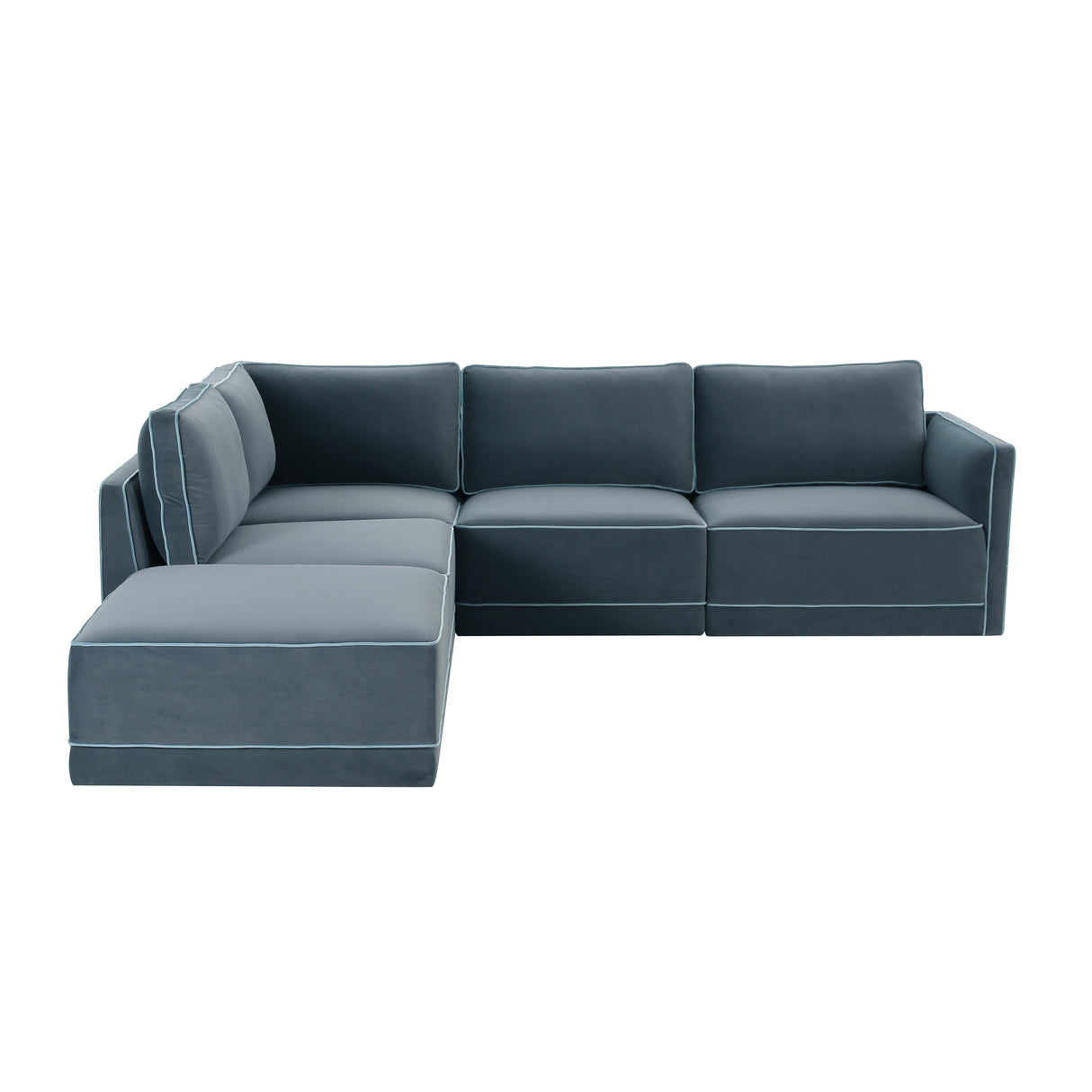 Willow 5-Piece Velvet Modular Left Facing Sectional
