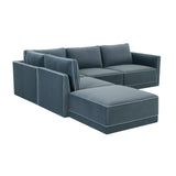 Willow 5-Piece Velvet Modular Left Facing Sectional