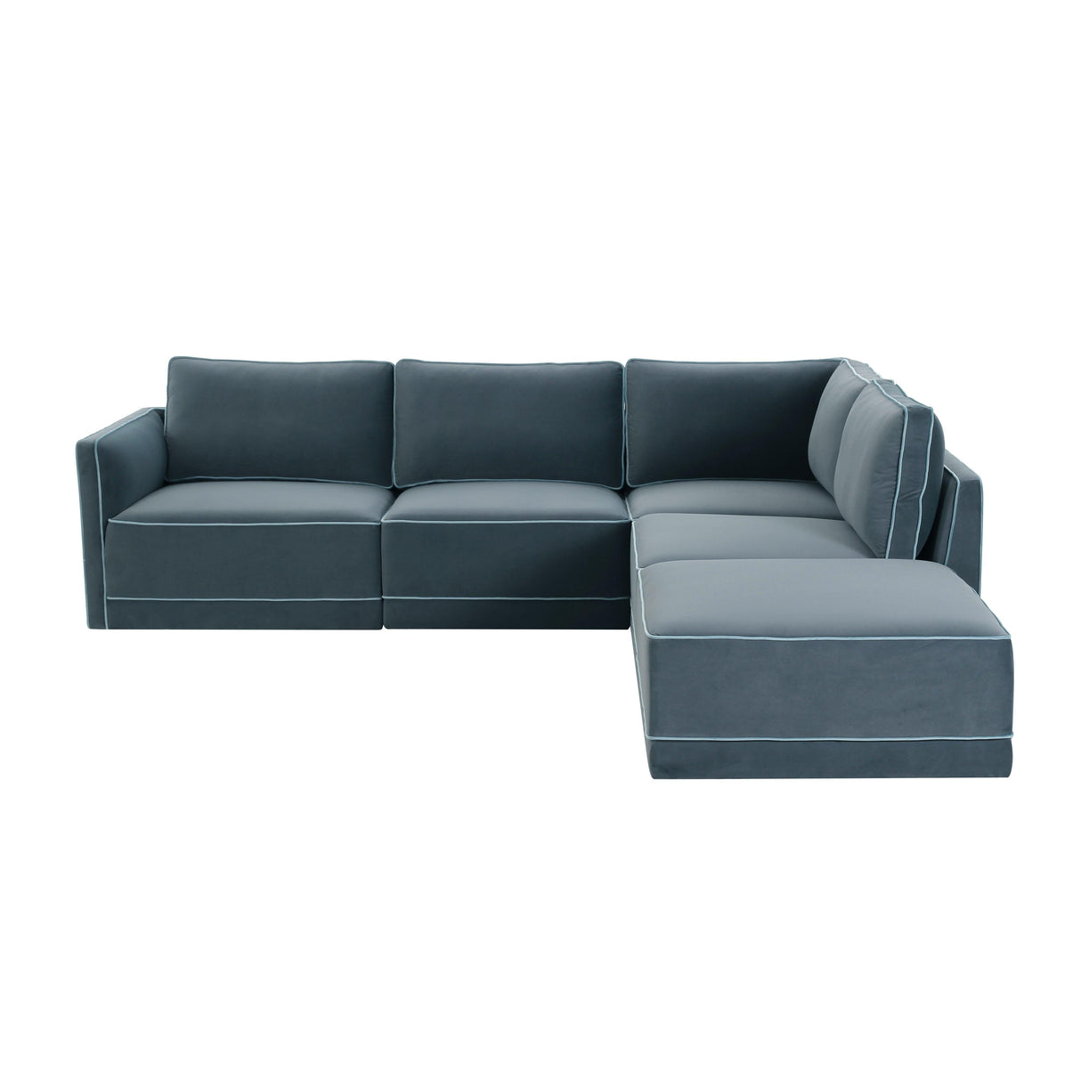 Willow 5-Piece Velvet Modular Right Facing Sectional