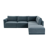 Willow 5-Piece Velvet Modular Right Facing Sectional