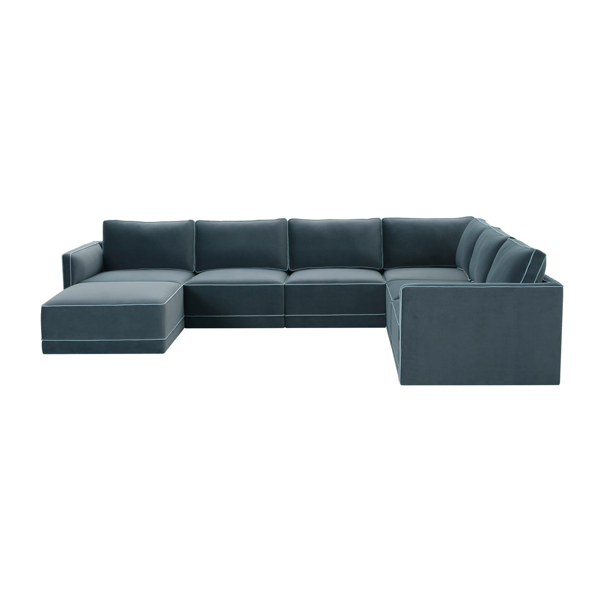 Willow 7-Piece Velvet Modular Large Chaise Sectional