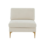 Serena Performance Velvet Modular Armless Chair - View 2