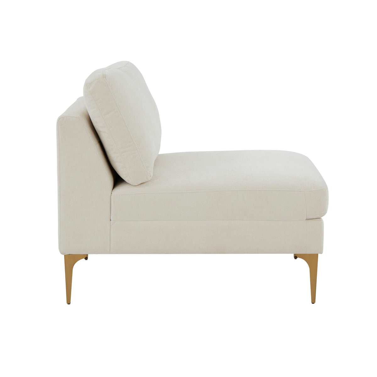 Serena Performance Velvet Modular Armless Chair - View 3