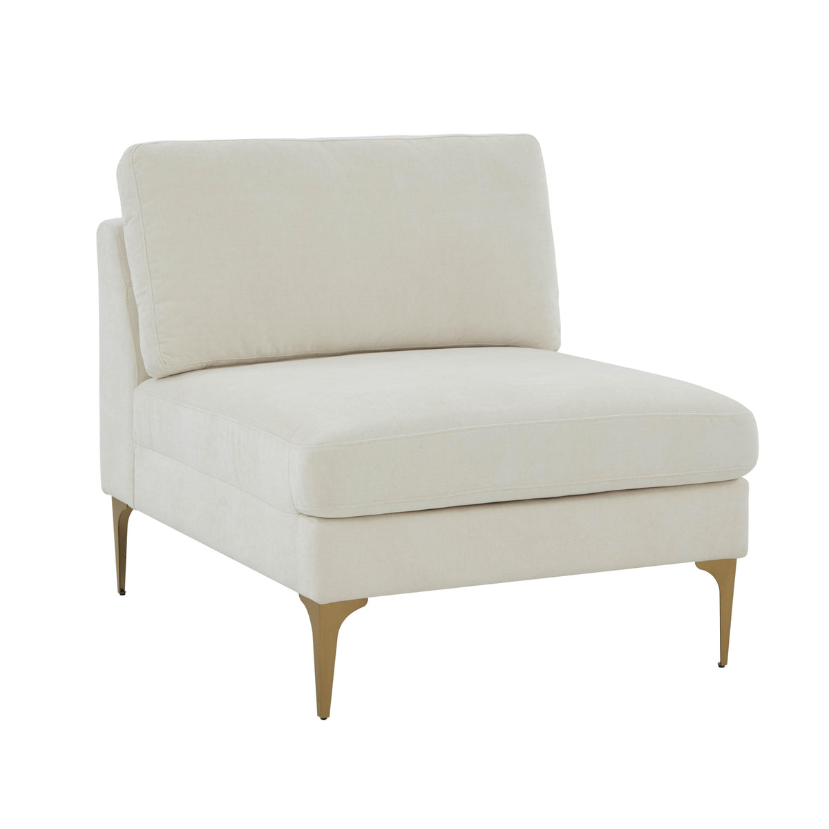 Serena Performance Velvet Modular Armless Chair - View 1