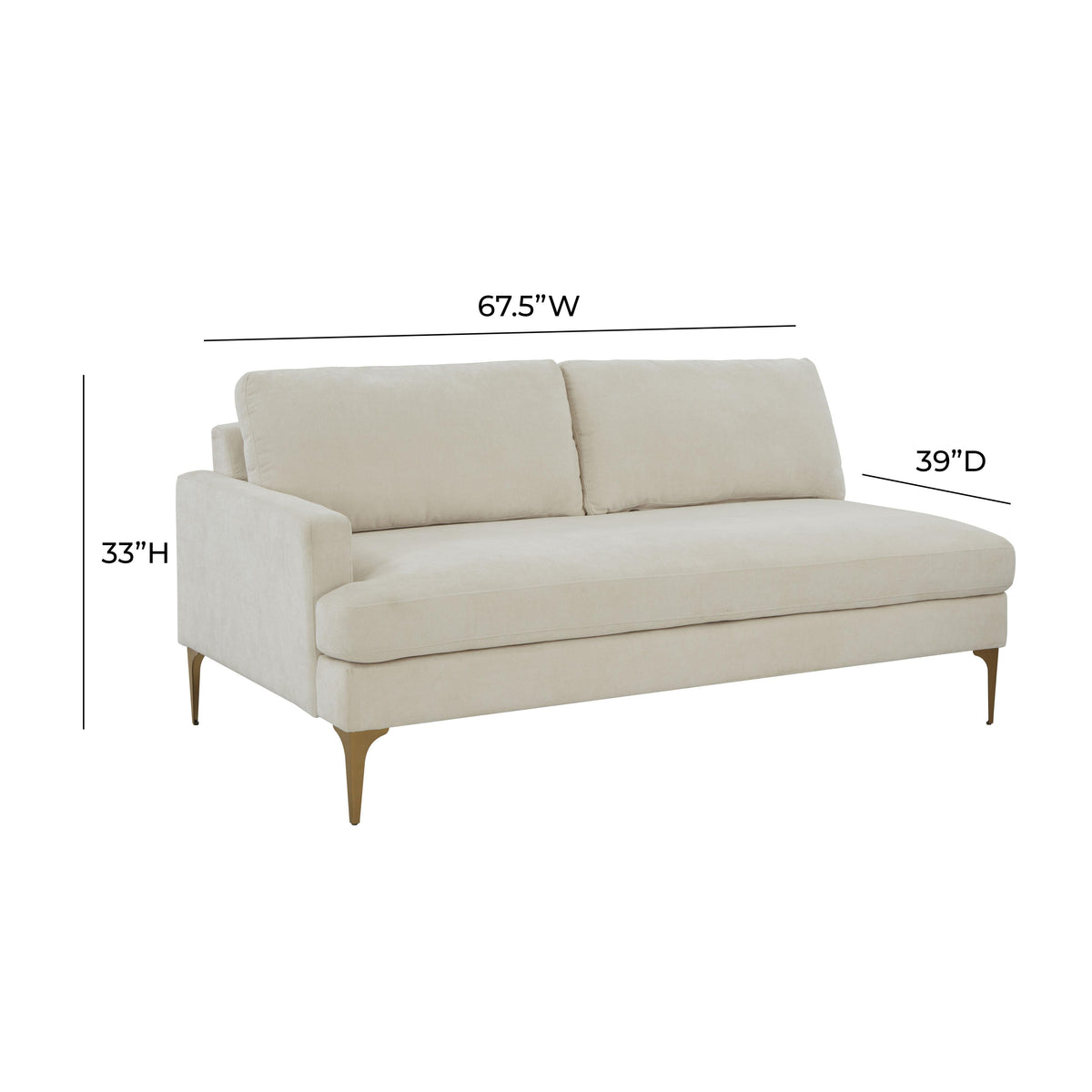 Serena 68" Performance Velvet Modular Loveseat - View 27