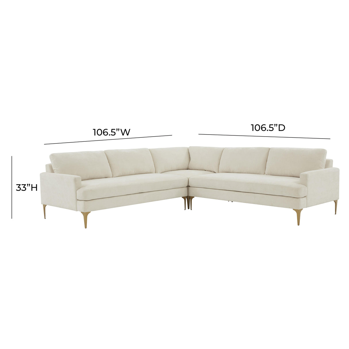 Serena 3-Piece Velvet L-Sectional