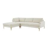 Serena 3-Piece Velvet Chaise Sectional