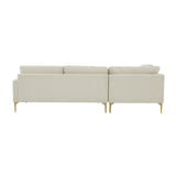 Serena 3-Piece Velvet Chaise Sectional