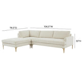 Serena 3-Piece Velvet Chaise Sectional