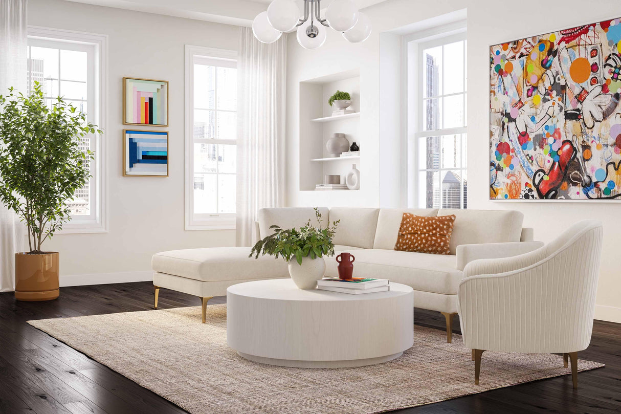 Serena 3-Piece Velvet Chaise Sectional