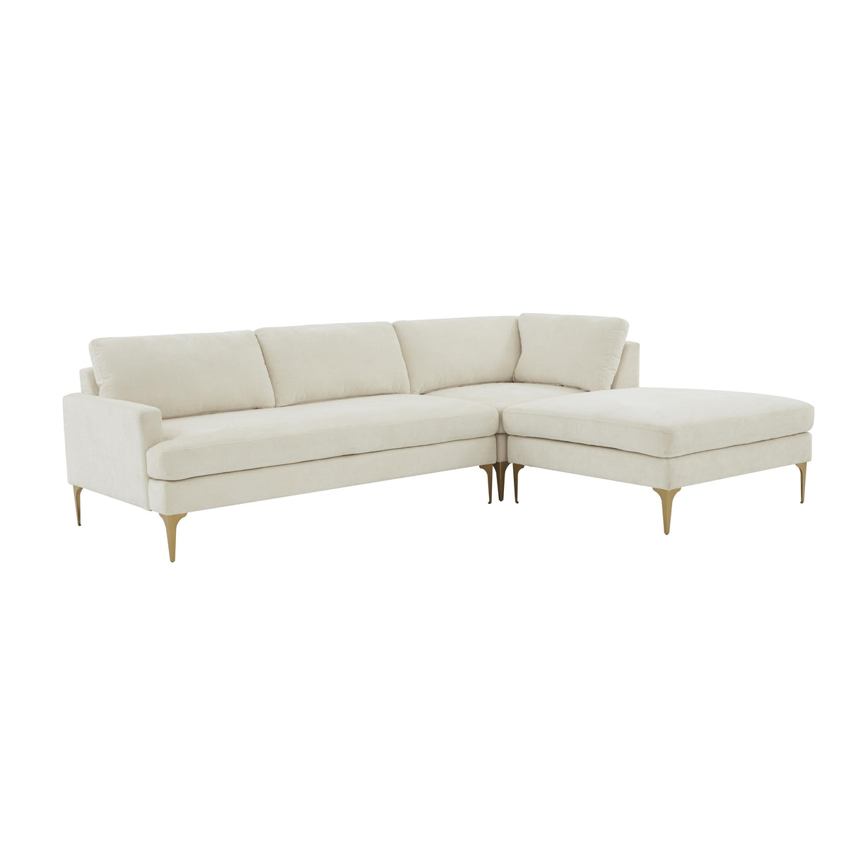 Serena 3-Piece Velvet Chaise Sectional