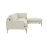 Serena 3-Piece Velvet Chaise Sectional