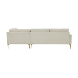 Serena 3-Piece Velvet Chaise Sectional
