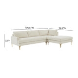 Serena 3-Piece Velvet Chaise Sectional