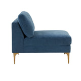 Serena Performance Velvet Modular Armless Chair - View 10