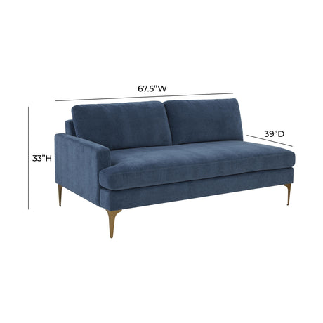 Serena 68" Performance Velvet Modular Loveseat - View 10