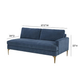 Serena 68" Performance Velvet Modular Loveseat - View 5