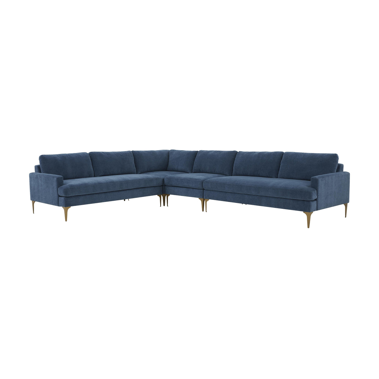 Serena 4-Piece Velvet Large L-Sectional