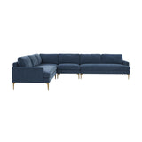 Serena 4-Piece Velvet Large L-Sectional