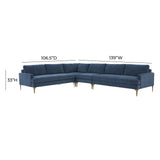 Serena 4-Piece Velvet Large L-Sectional