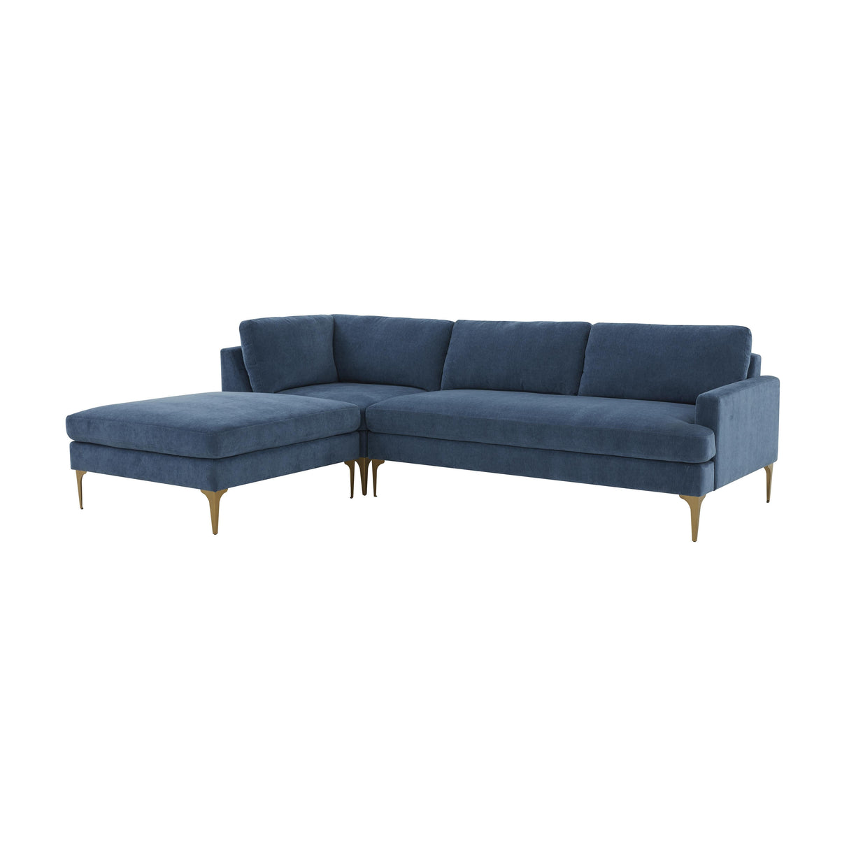 Serena 3-Piece Velvet Chaise Sectional