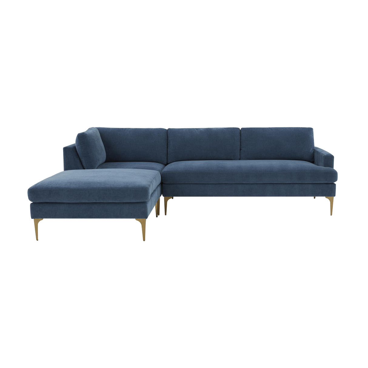 Serena 3-Piece Velvet Chaise Sectional