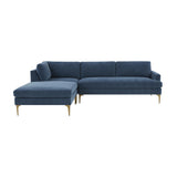 Serena 3-Piece Velvet Chaise Sectional
