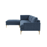 Serena 3-Piece Velvet Chaise Sectional