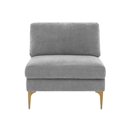 Serena Performance Velvet Modular Armless Chair - View 12