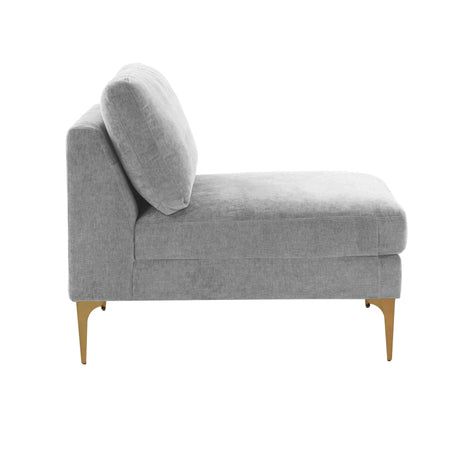 Serena Performance Velvet Modular Armless Chair - View 13