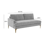 Serena 68" Performance Velvet Modular Loveseat - View 19