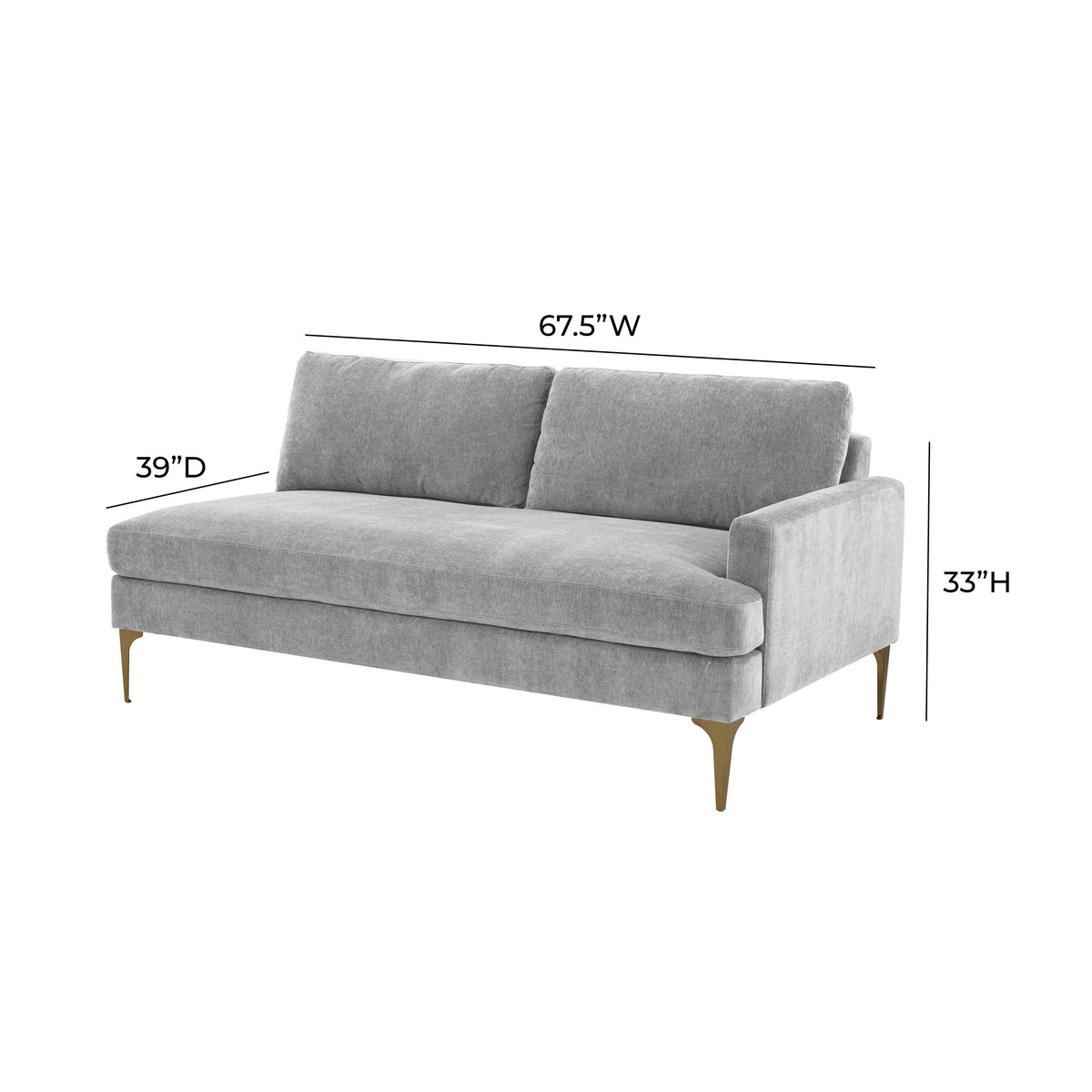 Serena 68" Performance Velvet Modular Loveseat - View 15