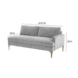 Serena 68" Performance Velvet Modular Loveseat - View 15