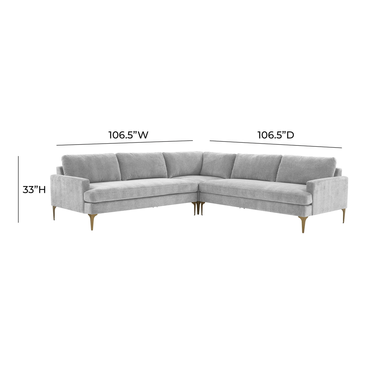 Serena 3-Piece Velvet L-Sectional