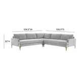 Serena 3-Piece Velvet L-Sectional