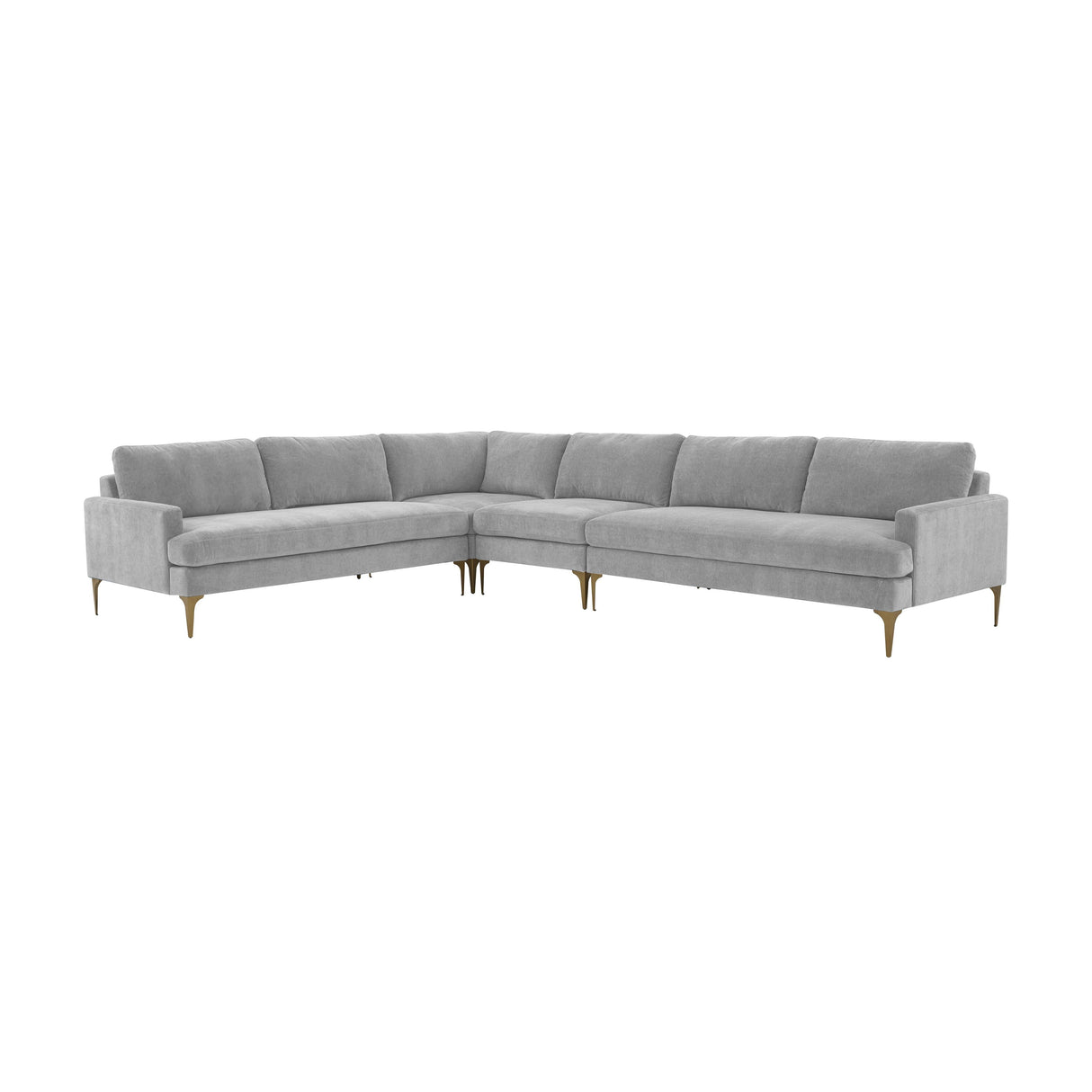 Serena 4-Piece Velvet Large L-Sectional