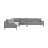 Serena 4-Piece Velvet Large L-Sectional