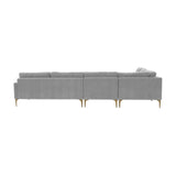Serena 4-Piece Velvet Large L-Sectional
