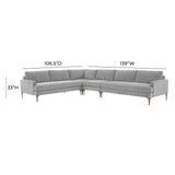 Serena 4-Piece Velvet Large L-Sectional