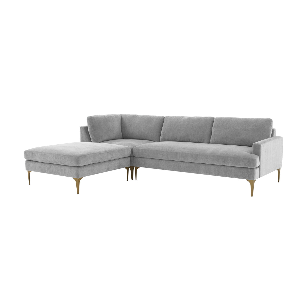 Serena 3-Piece Velvet Chaise Sectional