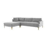 Serena 3-Piece Velvet Chaise Sectional