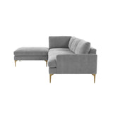 Serena 3-Piece Velvet Chaise Sectional