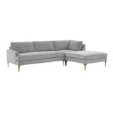 Serena 3-Piece Velvet Chaise Sectional
