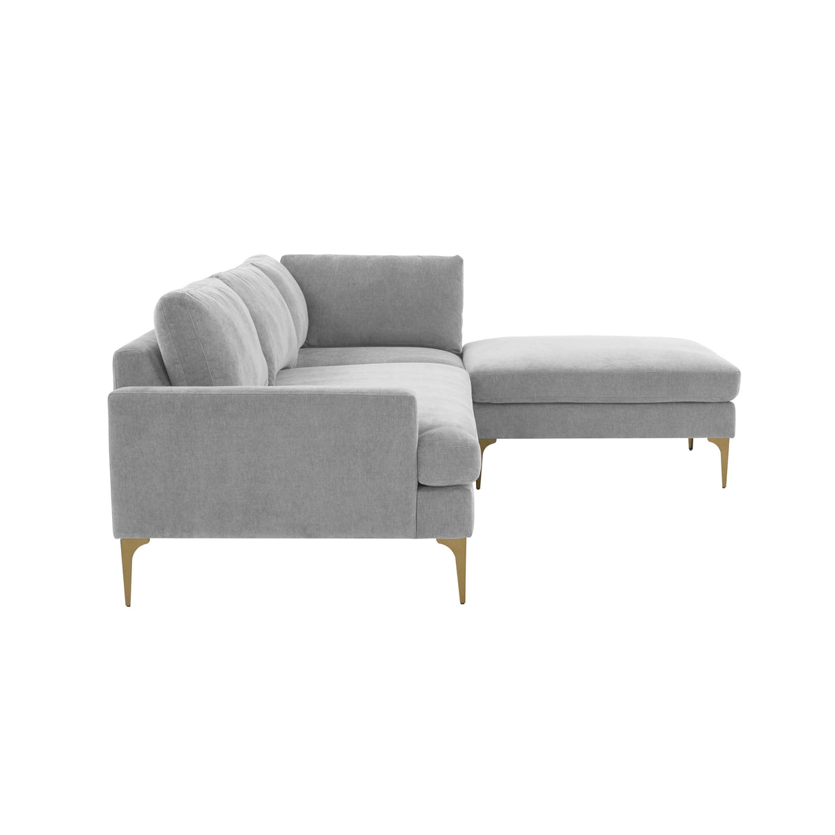 Serena 3-Piece Velvet Chaise Sectional