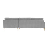 Serena 3-Piece Velvet Chaise Sectional
