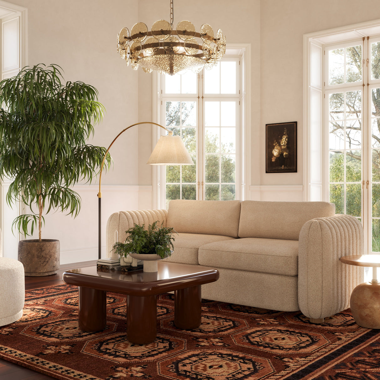 Porto 90" Honey Boucle Sofa